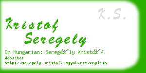 kristof seregely business card